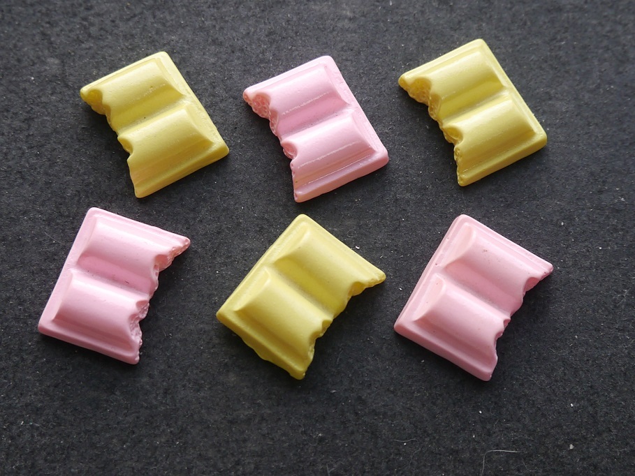 プラパーツ 手芸・アクセサリーパーツ かじりかけチョコレート パーツ 6個セット デコパーツ拍卖
