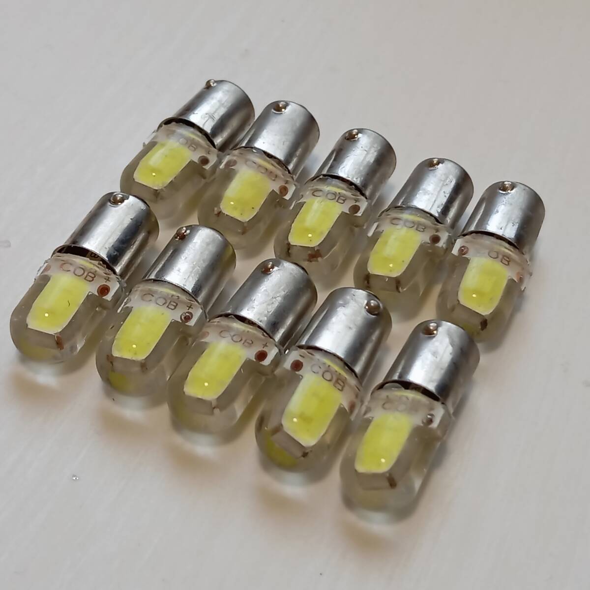 国内未入荷 特注品 超爆光COB 24V専用設計!50個 角マーカー用 BA9S LED 電球 ホワイト 白 デコトラ サイドマーカー レトロ 大型車トラック拍卖