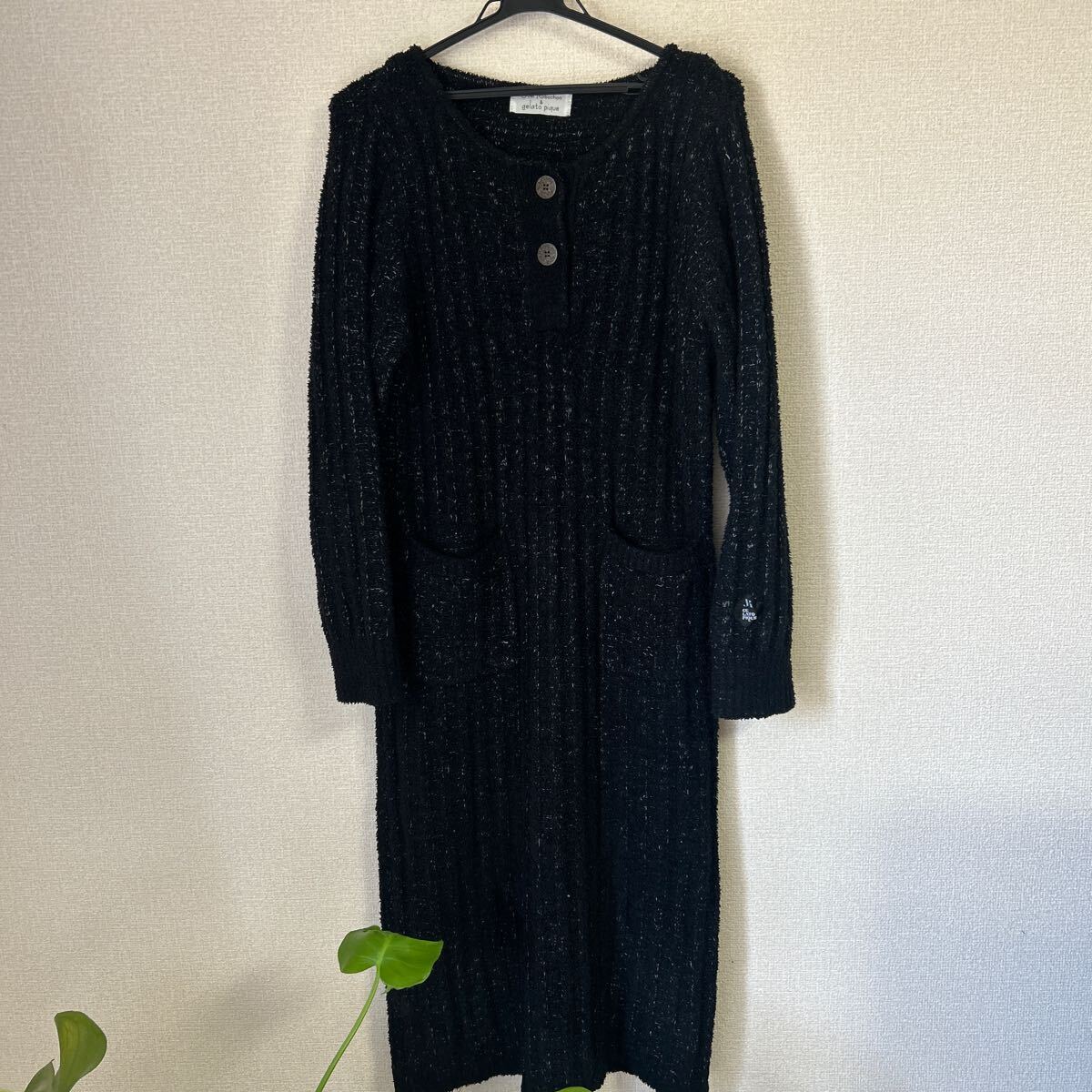 ワンピース ジェラートピケ ルームウェア 黒拍卖