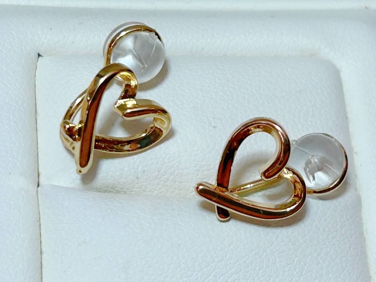 ハート イエローゴールド k18コート s925 イヤーカフ イヤリング拍卖