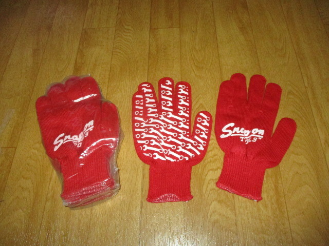 スナップオン ビンテージ 作業ツナギ用軍手・手袋 赤 左右10個入り 5セット 未使用 デッドストック拍卖