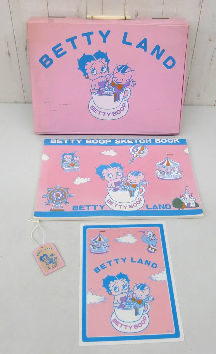 昭和レトロ 当時物*BETTY LAND ベティちゃん 文具セット*味の素 マヨネーズ 景品 非売品*バッグ型ケース スケッチブック 下敷き 欠品有拍卖
