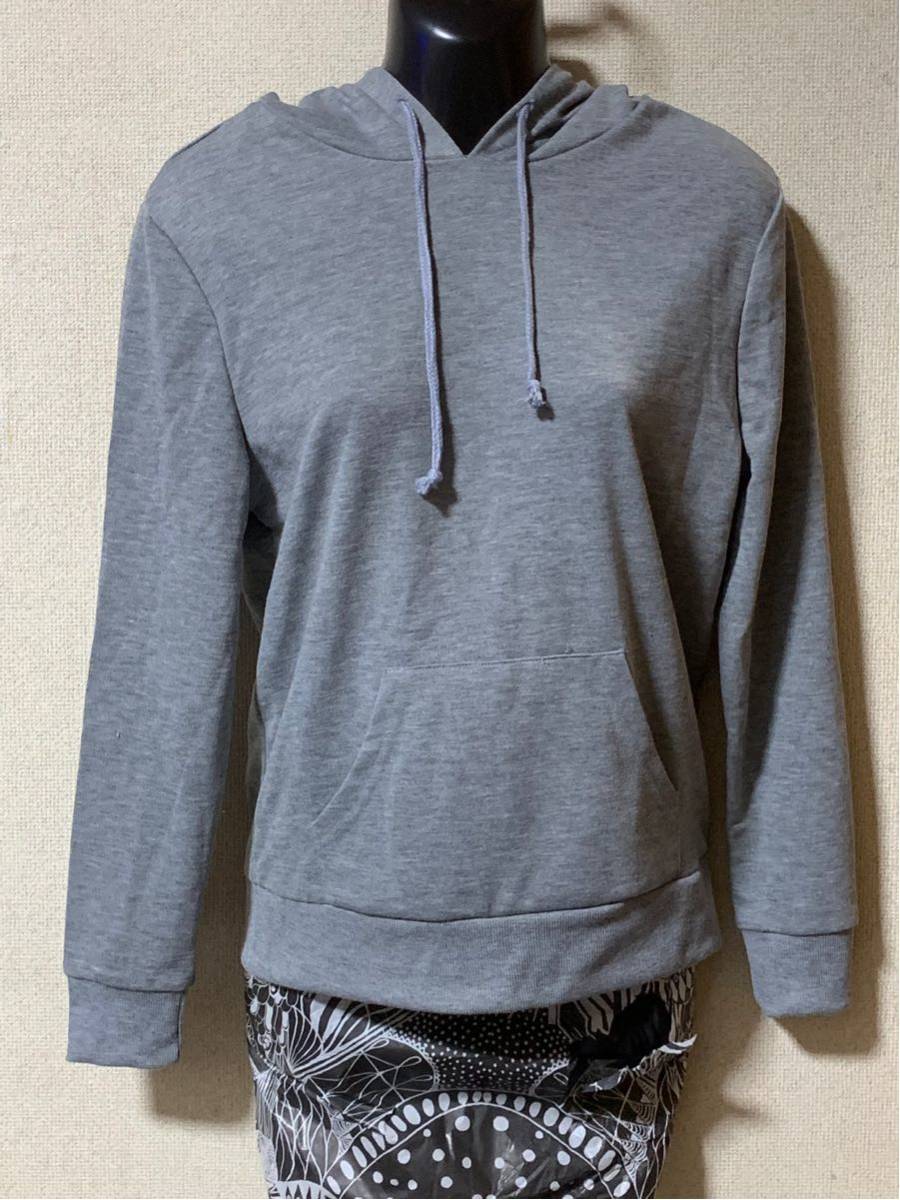 スウェット パーカー 新品タグ付き Mサイズ グレー レディース拍卖