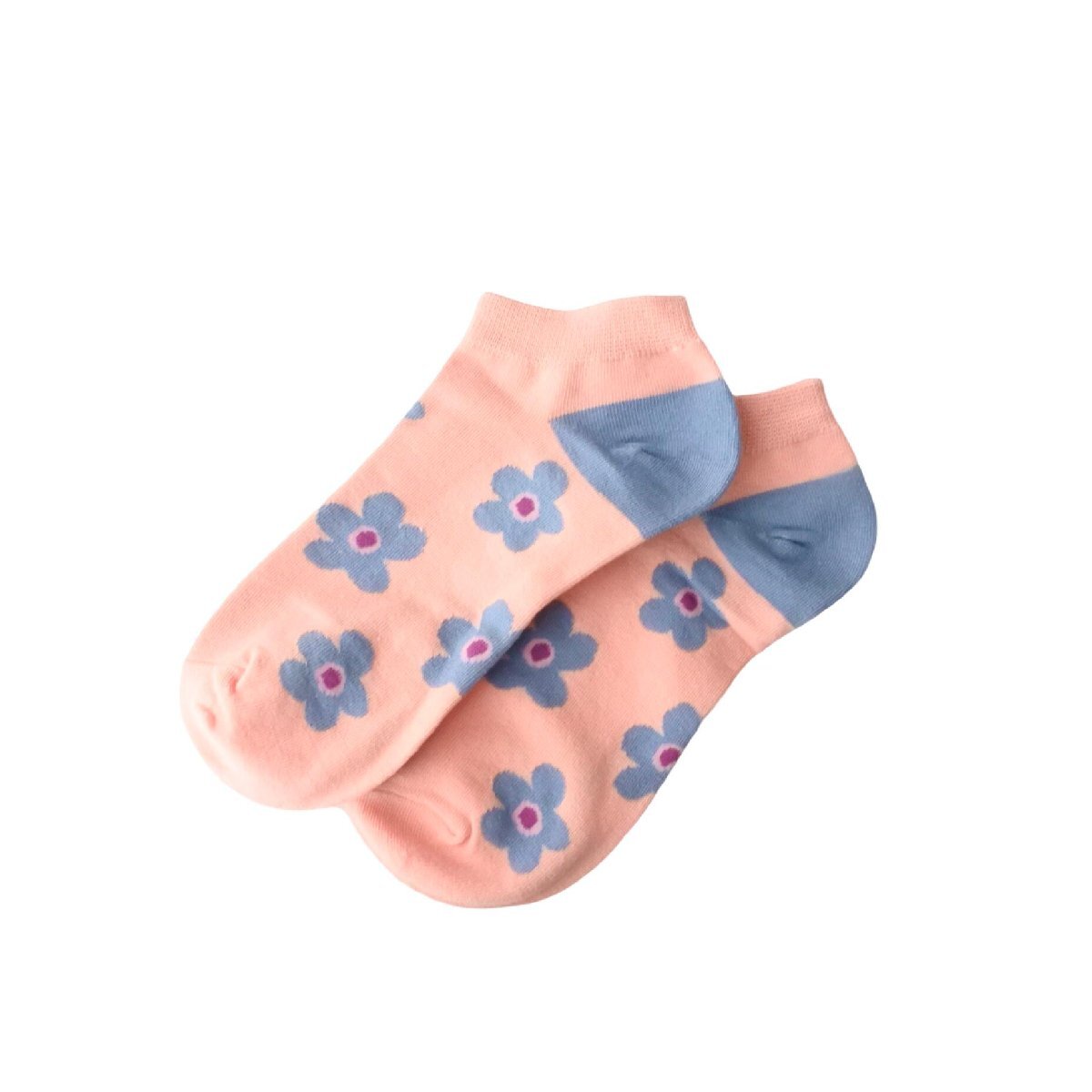 靴下 レディース 夏用 アンクル フラワー ソックス ライトピンク スニーカー オシャレ お花拍卖