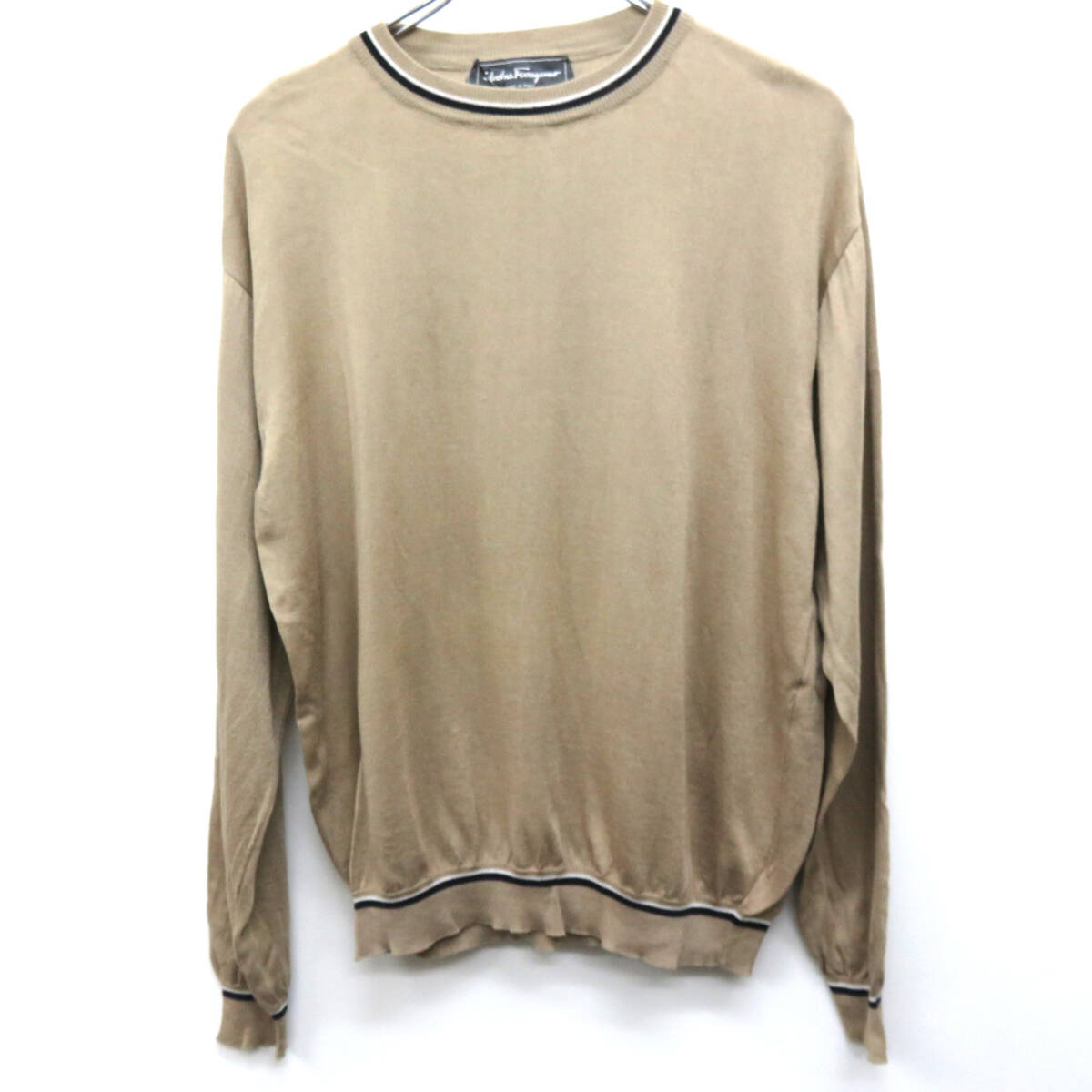 Salvatore Ferragamo フェラガモ ハイゲージ ニット コットン×レーヨン ビスコース Mサイズ拍卖