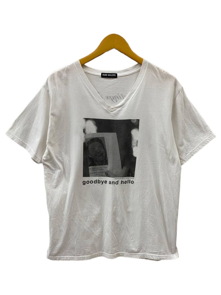 RUDE GALLERY (ルードギャラリー) GOODBYE AND HELLO Tシャツ 半袖 フォトプリント L ホワイト メンズ/078拍卖
