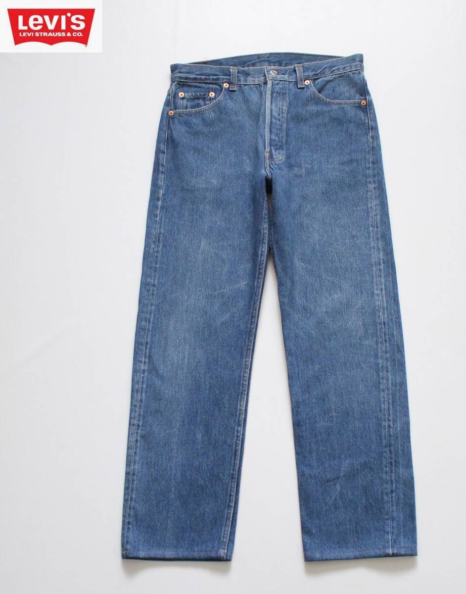 USA製【 Levi's リーバイス 】501 インディゴ ストレート デニムパンツ 31 アメリカ製 555 バレンシア工場 93年製造 パッチ無し オールド拍卖