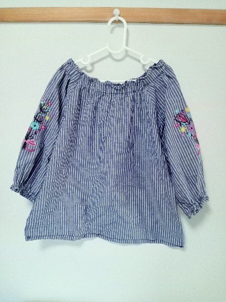 【美品】ANNA SUI mini(アナスイ ミニ)ベルト付き ブラウス L(130〜140) カットソー拍卖