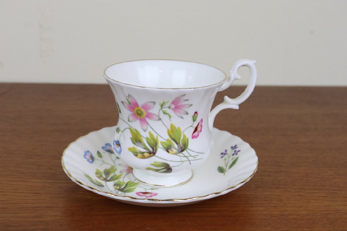 リッチモンド ワイルドアネモネ デミタス デュオ カップ&ソーサー ピンク イギリス ヴィンテージ RICHMOND T196-4拍卖