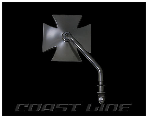 Z006278ハーレー汎用ショートステムクロスミラー右/ブラック黒 在庫処分 値下げ拍卖