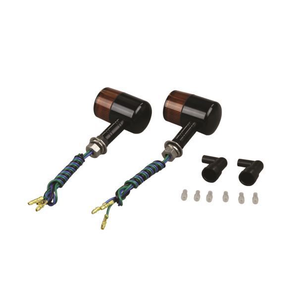 汎用 アルミマシンド71タイプ ロングステーW球(バルブ無) ブラックボディ/オレンジレンズ|ポッシュフェイス/POSH拍卖