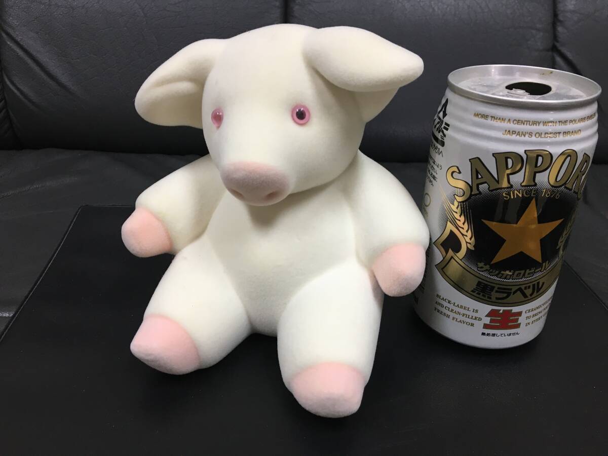 ★珍品!★フロッキー加工「ぶた 豚 ブタの貯金箱 」コインバンキング 雑貨 置物 インテリア レトロ コレクション (TM保管)拍卖