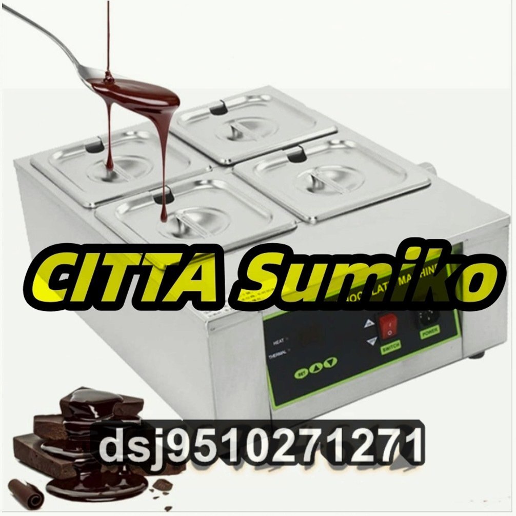 チョコレート溶融鍋 0-80℃ デジタル式 304ステンレス DIYチョコ チョコ8KG溶かす 融解ポットチョコレート/バター 材料溶融機 (ポット4個)拍卖