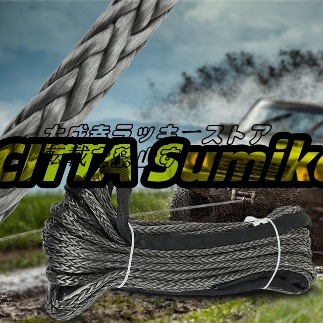 オリジナル合成ウインチロープライン 10ミリ × 30 メートル回復ケーブル洗車メンテナンス文字列 ATV UTV オフオフロード z2502拍卖