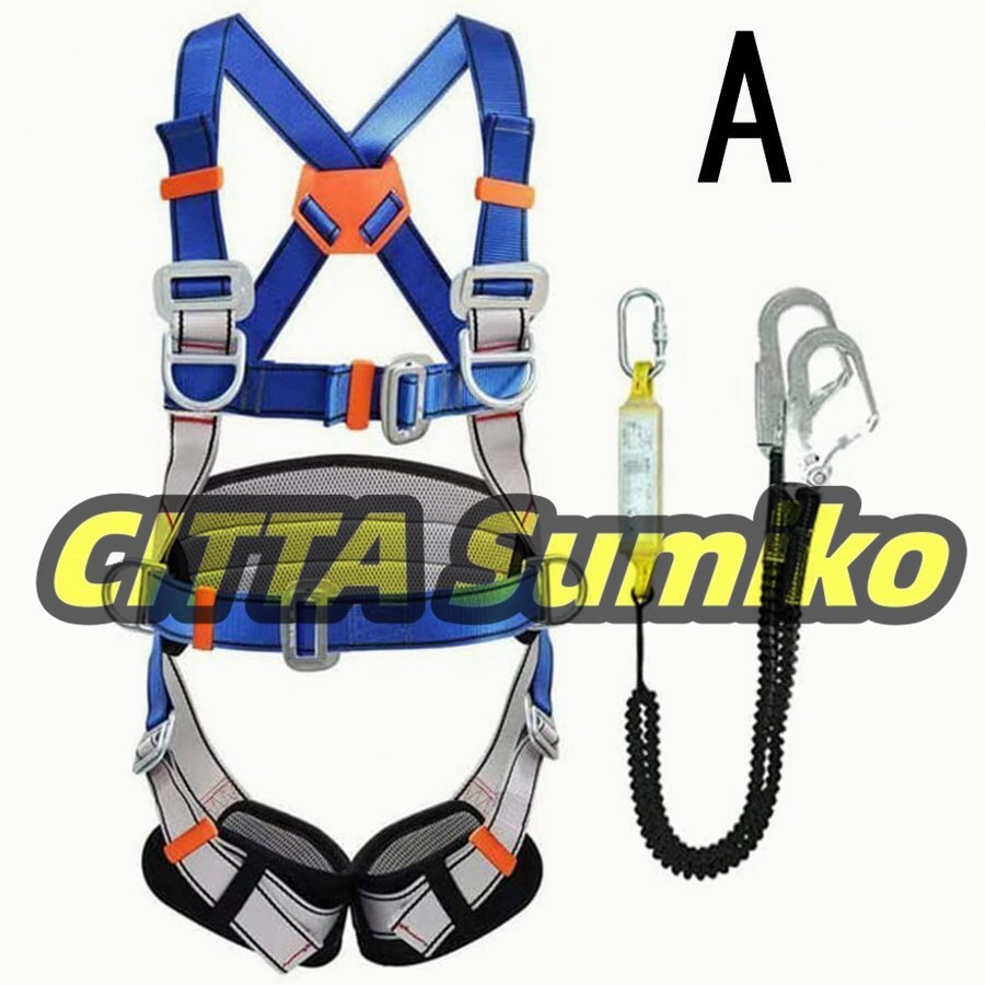 安全帯 墜落制止用器具 新規格適合 フルハーネス セット ハーネス型安全帯 伸縮式ダブルレランヤード付き 全身保護 高所安全作業用 軽量拍卖
