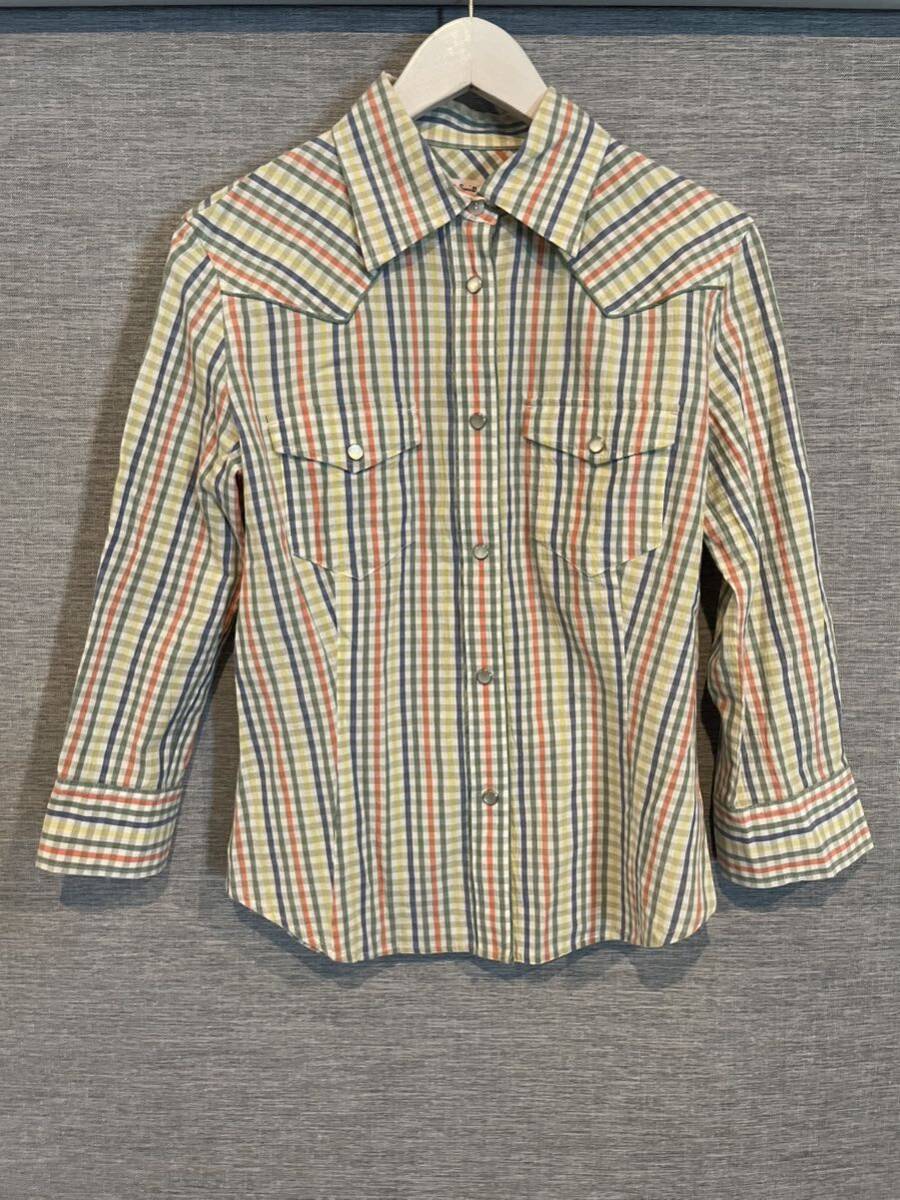 美品ポールスミスPaulSmith長袖チェックシャツカットソートップスレディース拍卖