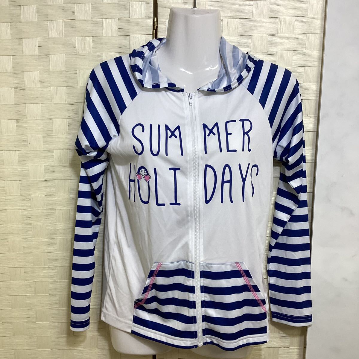 子供用 ラッシュガード フード付き サイズ150 プール ニッキー N131拍卖