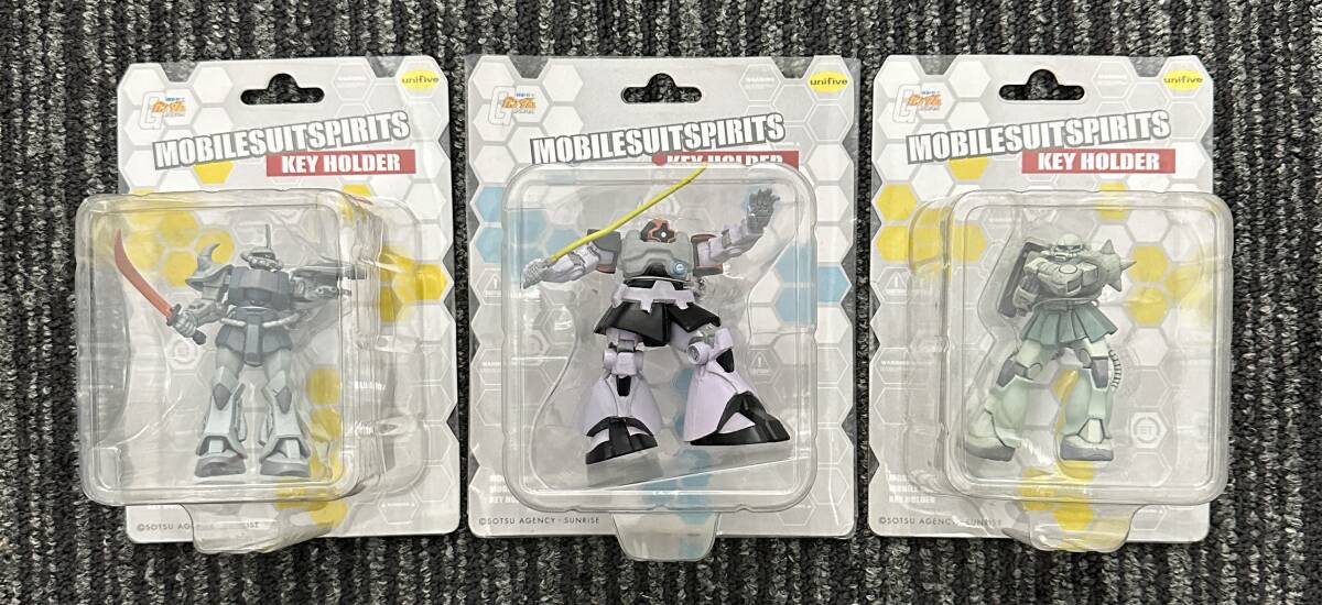 未使用品 機動戦士ガンダム モビルスーツスピリッツキーホルダー ザク・グフ・ドム 3種セット拍卖