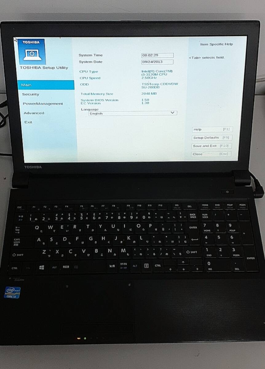 東芝dynabook/ノートPC/CPU i3-3120M/メモリ 2GB拍卖