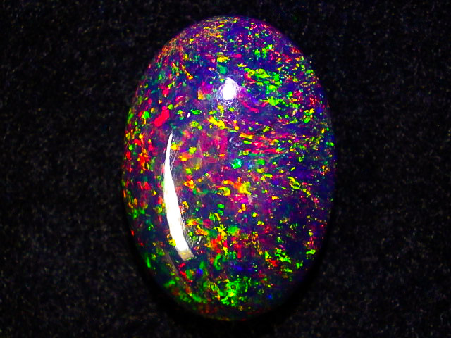 ★大玉!ブラックオパール★6.80ct/18.5mm★オーバルシェイプルース裸石カボション★天然石黒蛋白石★エチオピア産 宝石鉱物 black opal★拍卖