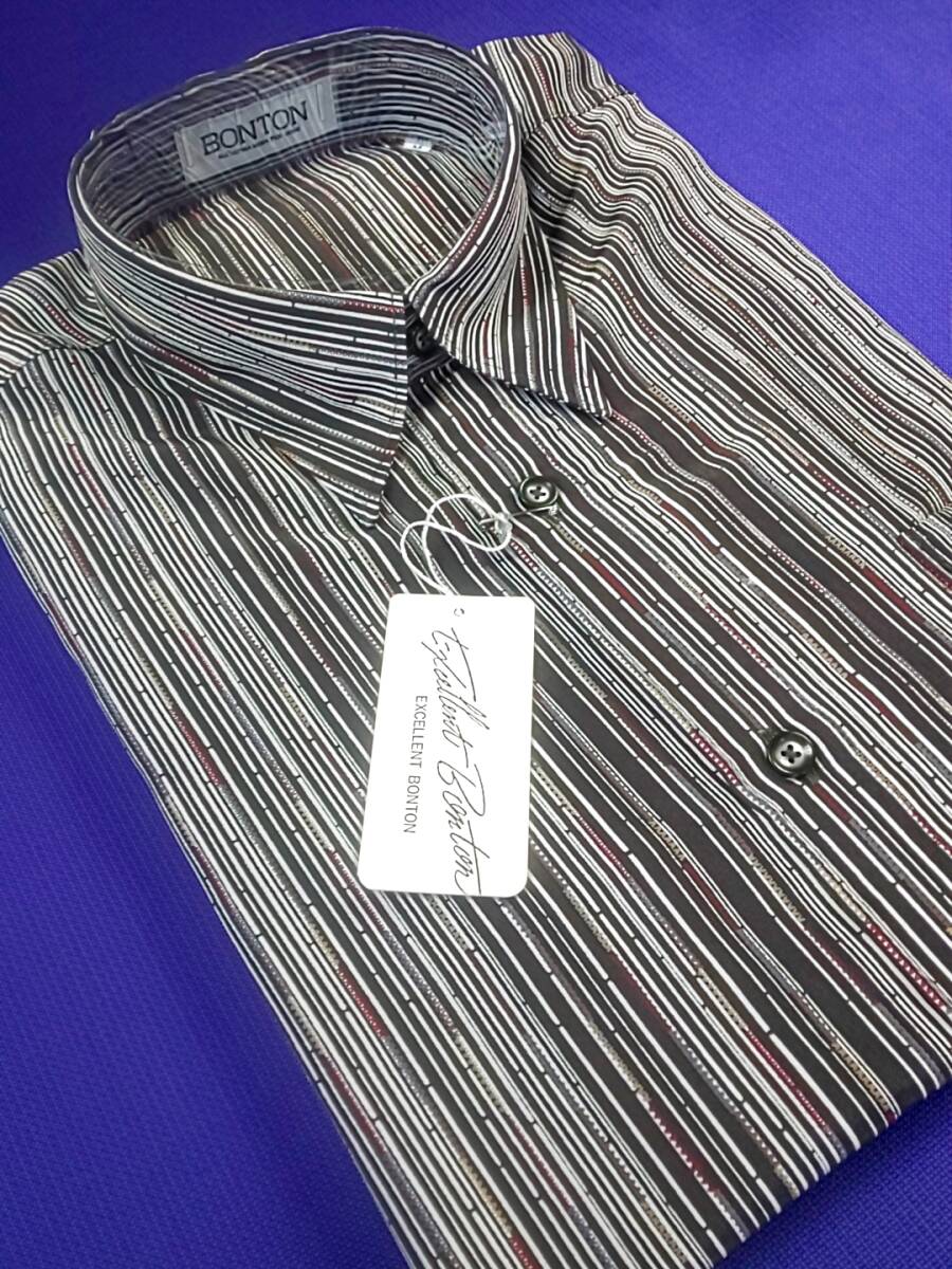 BONTON ボントン 新品 SALE 特別価格 送料無料 春物 レギュラーカラーシャツ Mサイズ ゆったり目 和風 ポリ100% カジュアル 日本製 134521拍卖