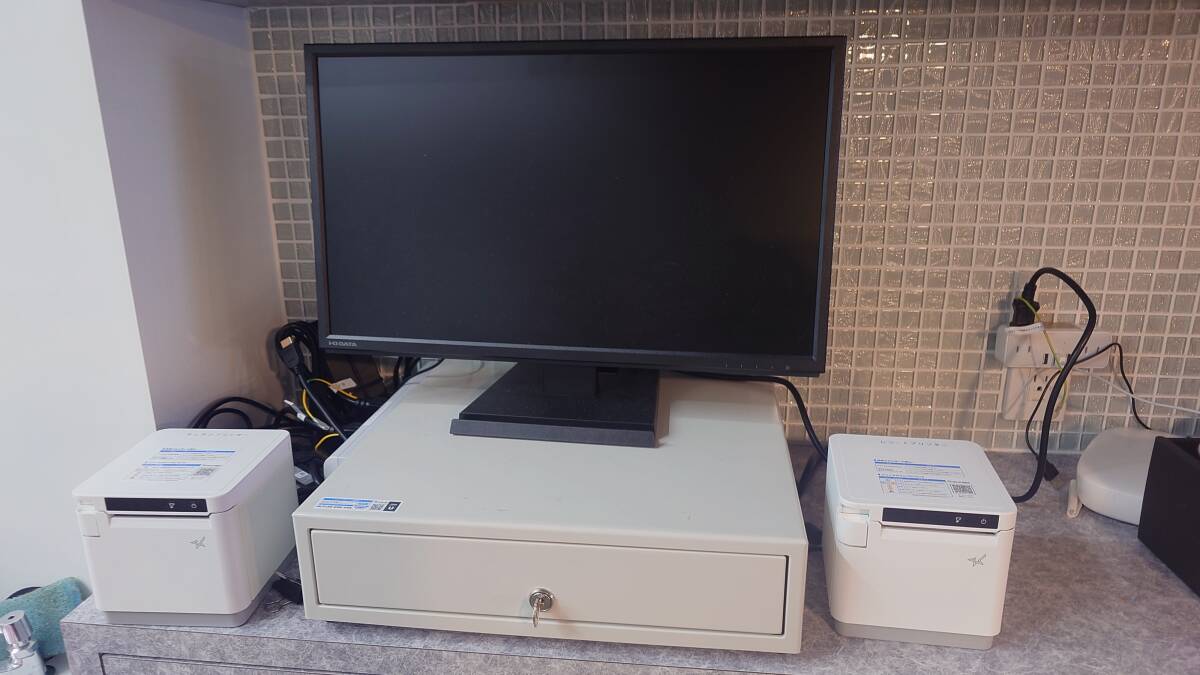 ※直接引き取りのみ 手渡し限定 Uポスレジ レシートプリンター 注文タブレット3台 付属品沢山 キャッシュドロア拍卖