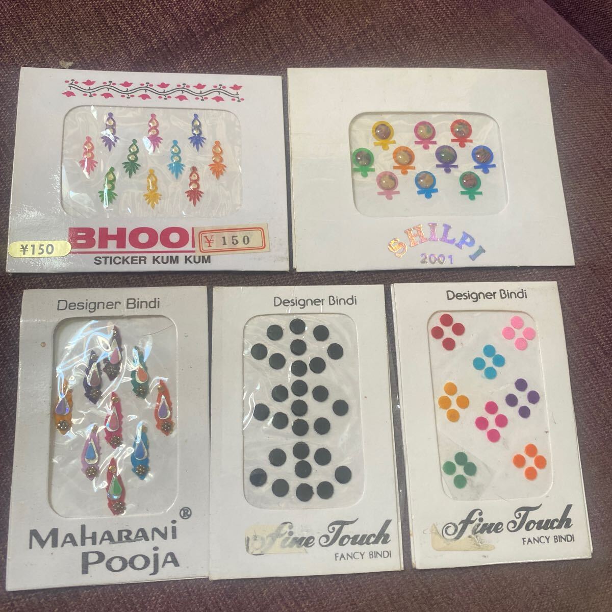 インド製☆ビンディシール 5シートセット24-A~ボディシールやネールアートにも!拍卖