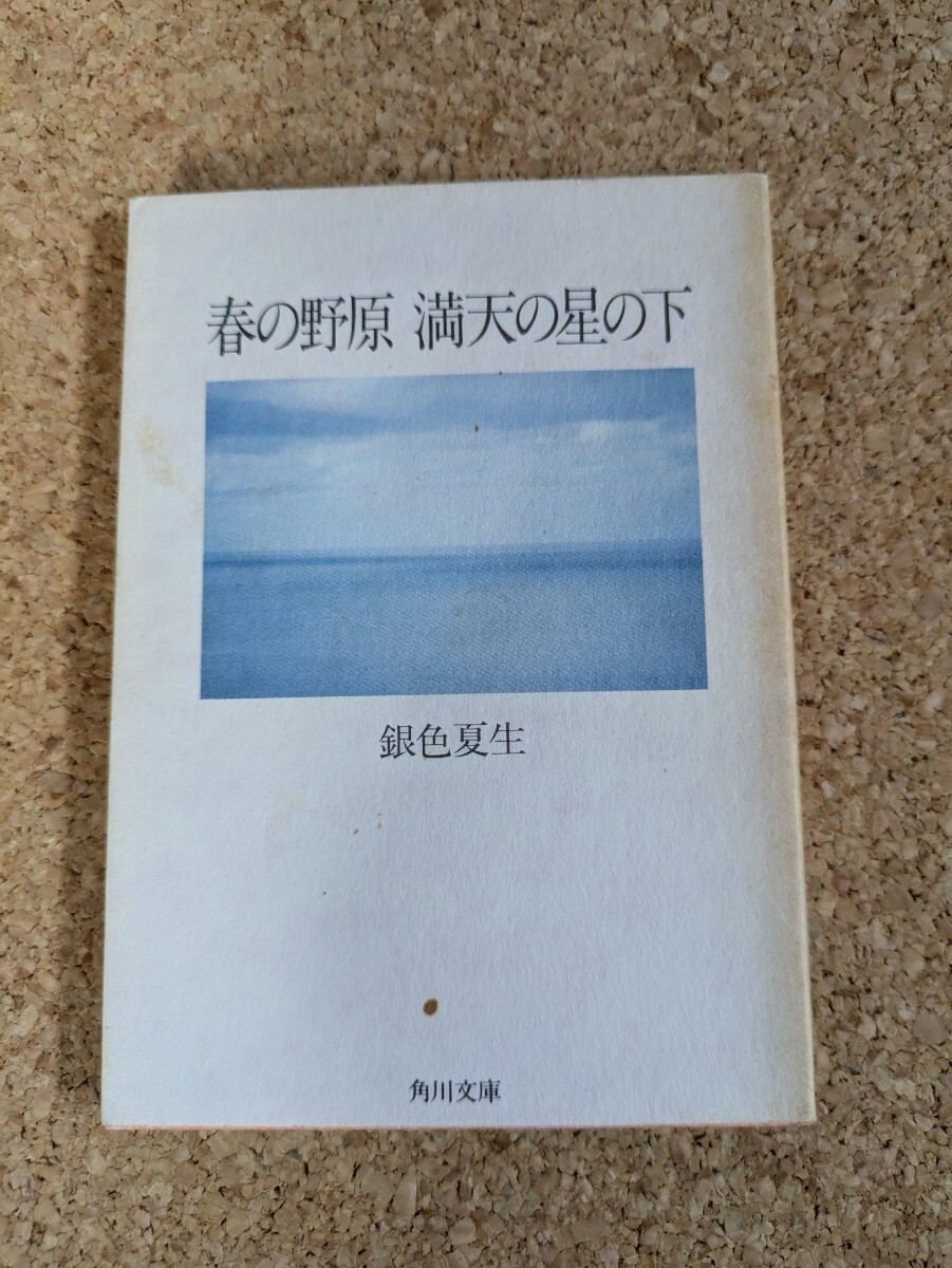 文庫 【銀色夏生】 「春の野原 満天の星の下」 角川文庫 初版拍卖