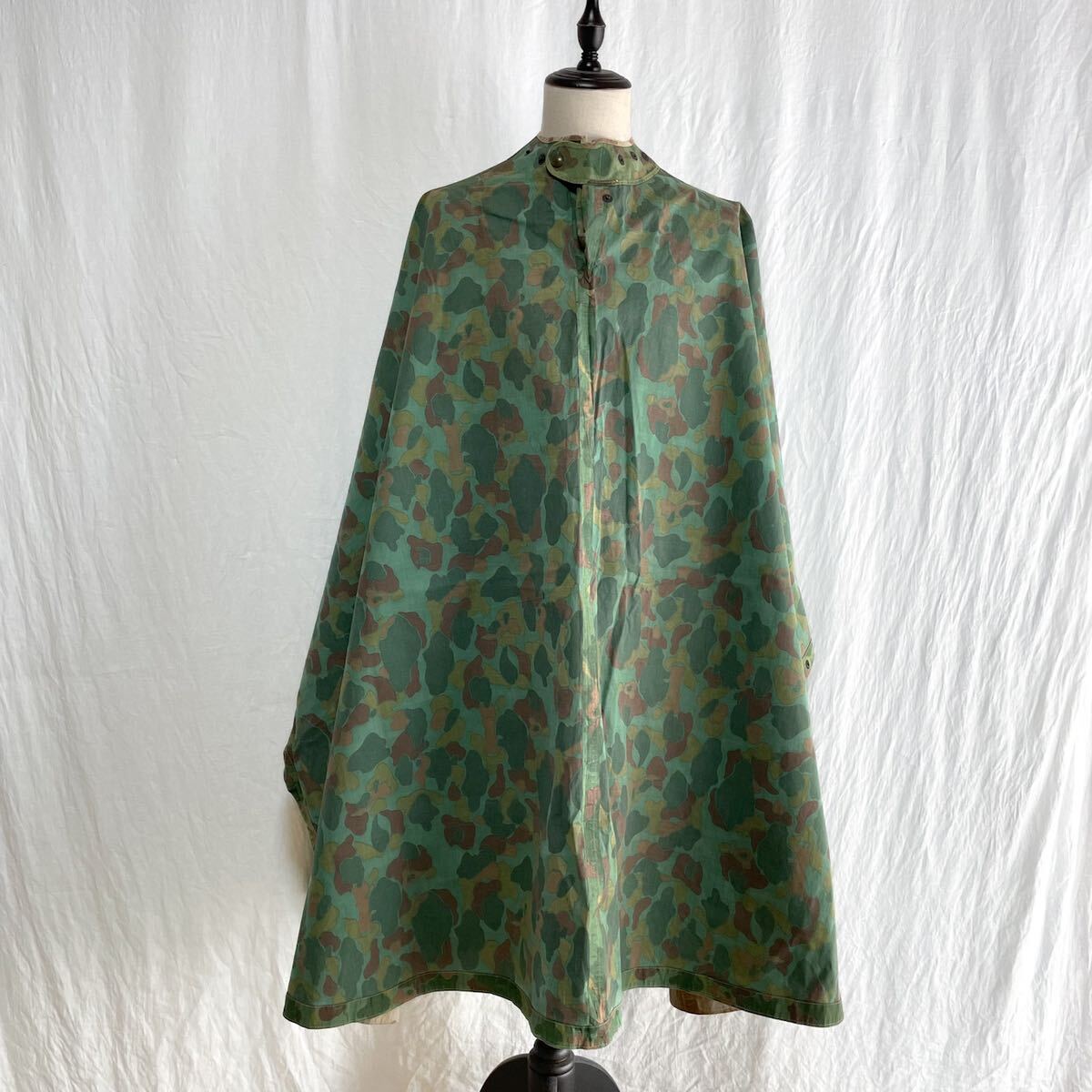 希少 40s 米軍 USMC ダックハンターカモ リバーシブル レイン ポンチョ フロッグスキン 迷彩 カモフラ ジャケット 大戦拍卖