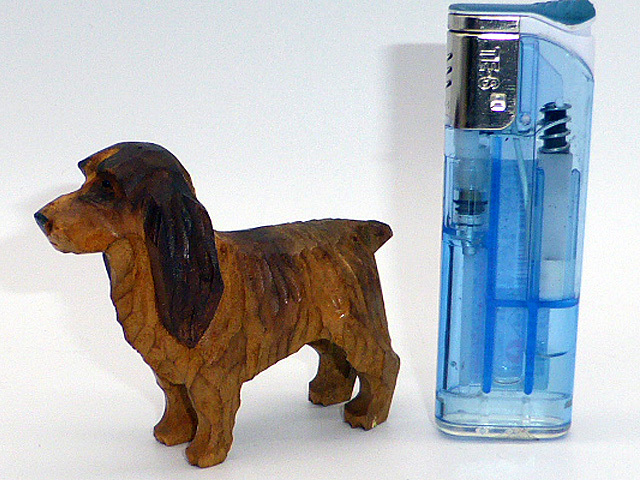 dr54 昭和レトロ コッカースパニエル系 DOG 木彫り・240815拍卖