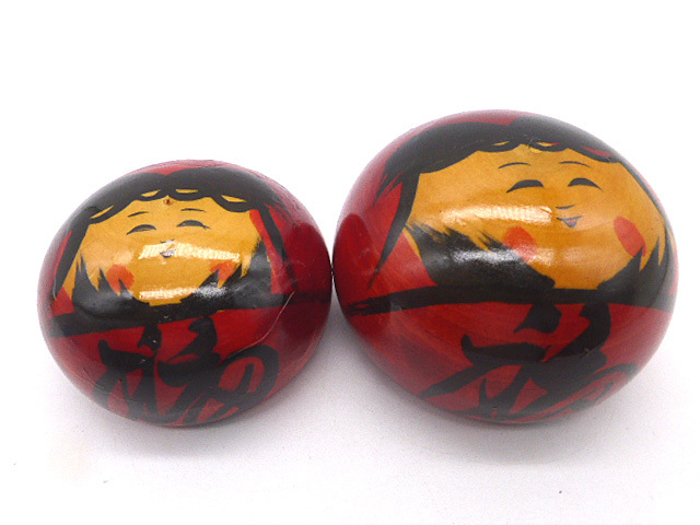 dr55 郷土玩具 土湯系 姫ダルマ 大小2個セット オブジェ//置物・240817拍卖