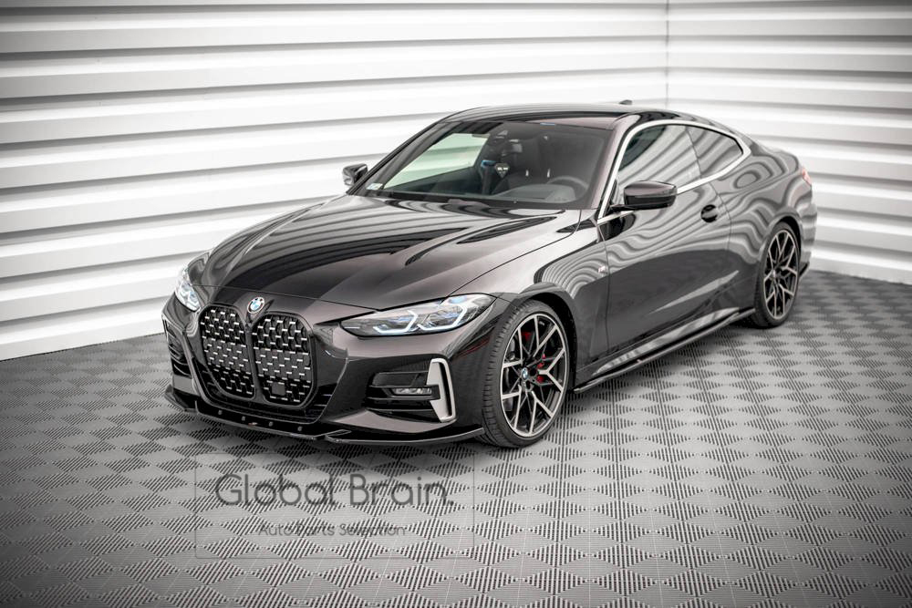 BMW 4シリーズ Mスポーツ G22 (2020-) フロント スプリッター スポイラー ver.4 / リップ エプロン バンパー ディフューザー スカート拍卖