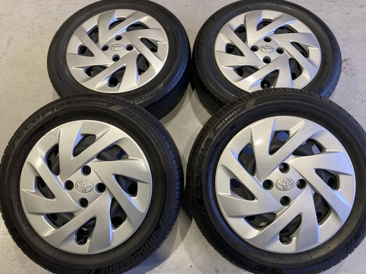トヨタ アクア 純正 スチール 4本SET 15インチ 4H100 5.5J +45 185/60R15 車検用にも エコピア スペイド フィールダー ポルテ拍卖