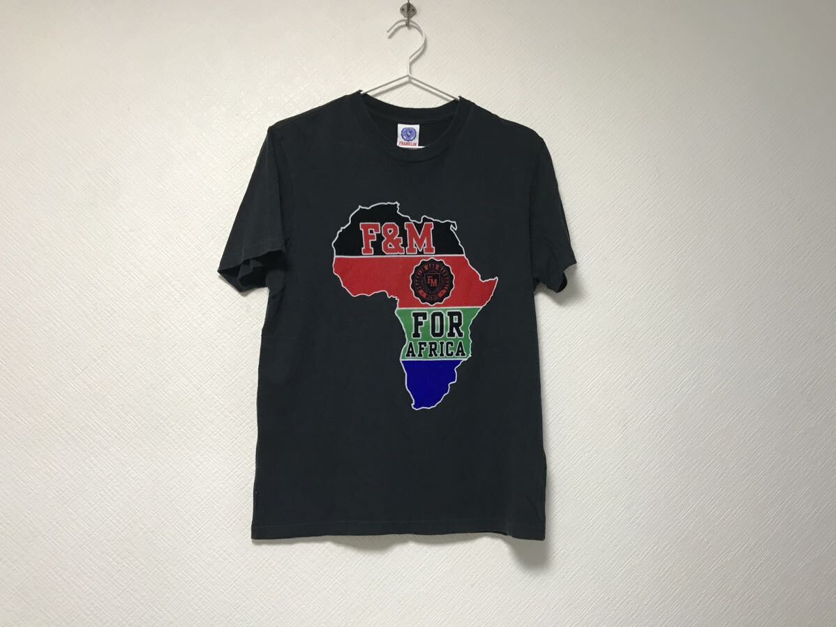 本物フランクリンマーシャルFRANKLINMARSHALLコットンロゴ半袖Tシャツメンズサーフアメカジミリタリーゴルフ黒ブラックMイタリア製拍卖