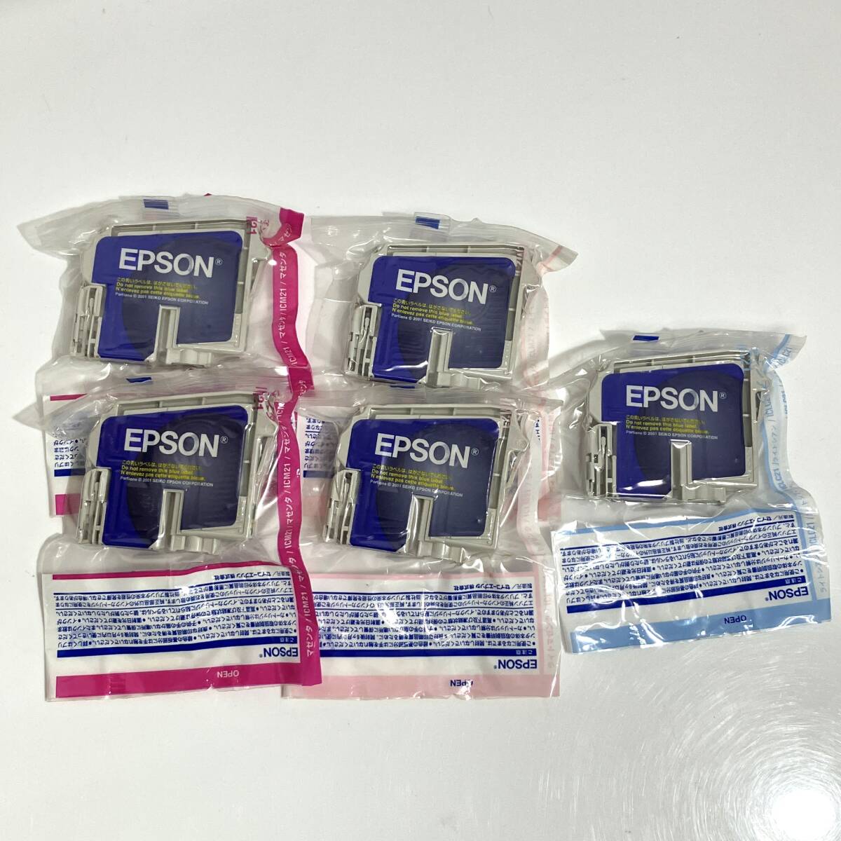 志木)未開封】EPSON/エプソン 純正 インクカートリッジ 3色 計5個 ICM21 ICLC21 ICLM21 マゼンタ ライトシアン ライトマゼンタ あじさい拍卖