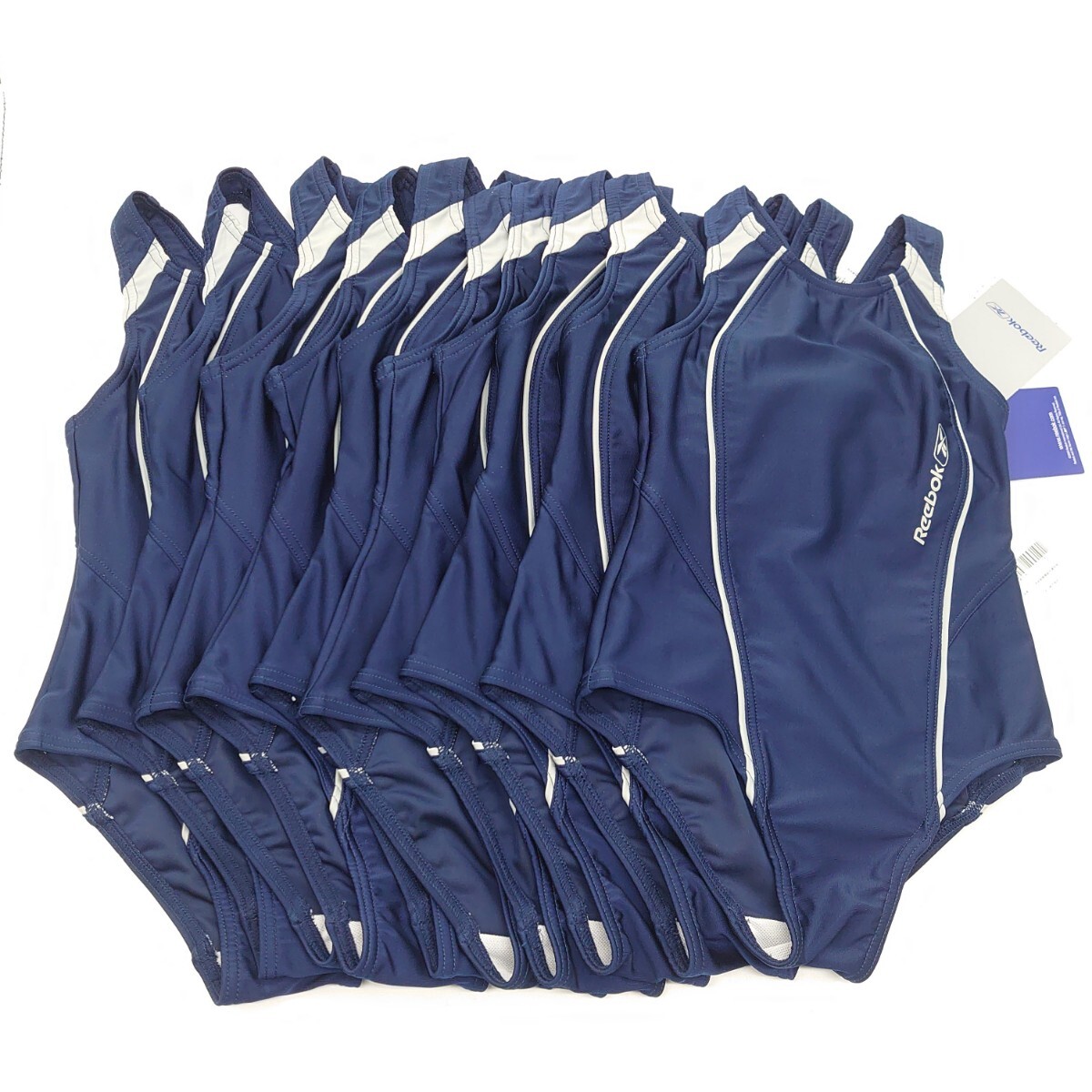 Reebok リーボック 125-693 NV サイズ100 ジュニア キッズ 子ども 女の子用 スクール水着 水泳 競泳 学校 プール セット 未使用 tp-24x819拍卖