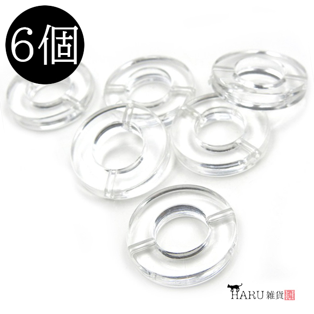 U-118 クリアパーツ 6個 27 透明 リング 大 円 丸 ドーナツ アクリル ビーズ クリアー スケルトン パーツ ピアス イヤリング HARU雑貨yg拍卖