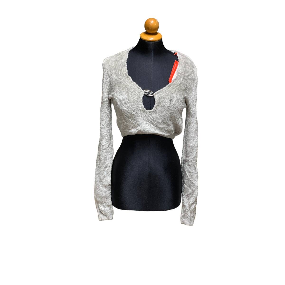 ◆未使用品◆ DIESEL ディーゼル M-Cheryl プルオーバー ニット トップス クロップド オーバルD Sサイズ グレー イタリア製 V60637ND拍卖
