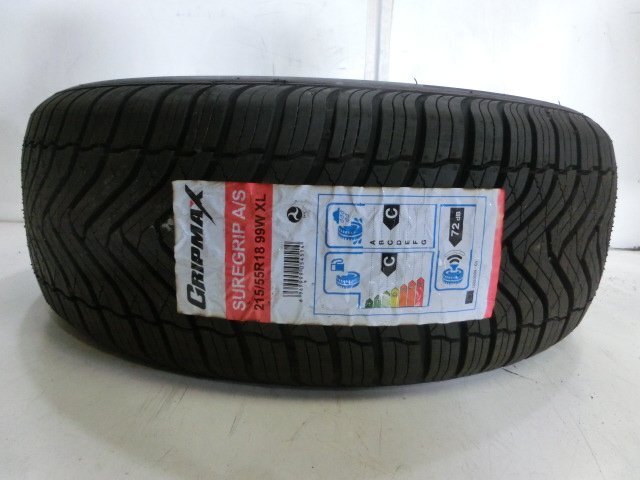 215/55R18 99W (1本) I-075 未使用タイヤ GRIPMAX SUREGRIP A/S 拍卖