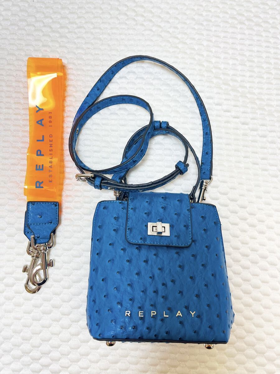 リプレイ REPLAY accessorys ハンドバッグ ショルダーバッグ レディース ブルー 超美品拍卖
