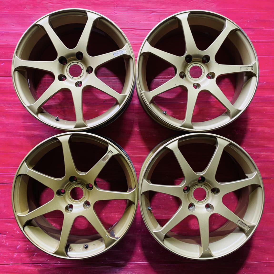 ヨコハマ AVS Model 7 サイズ 17×7J PCD114.3 H5 OFF+50 ハブ径約72mm 傷汚れあり 4本セット拍卖