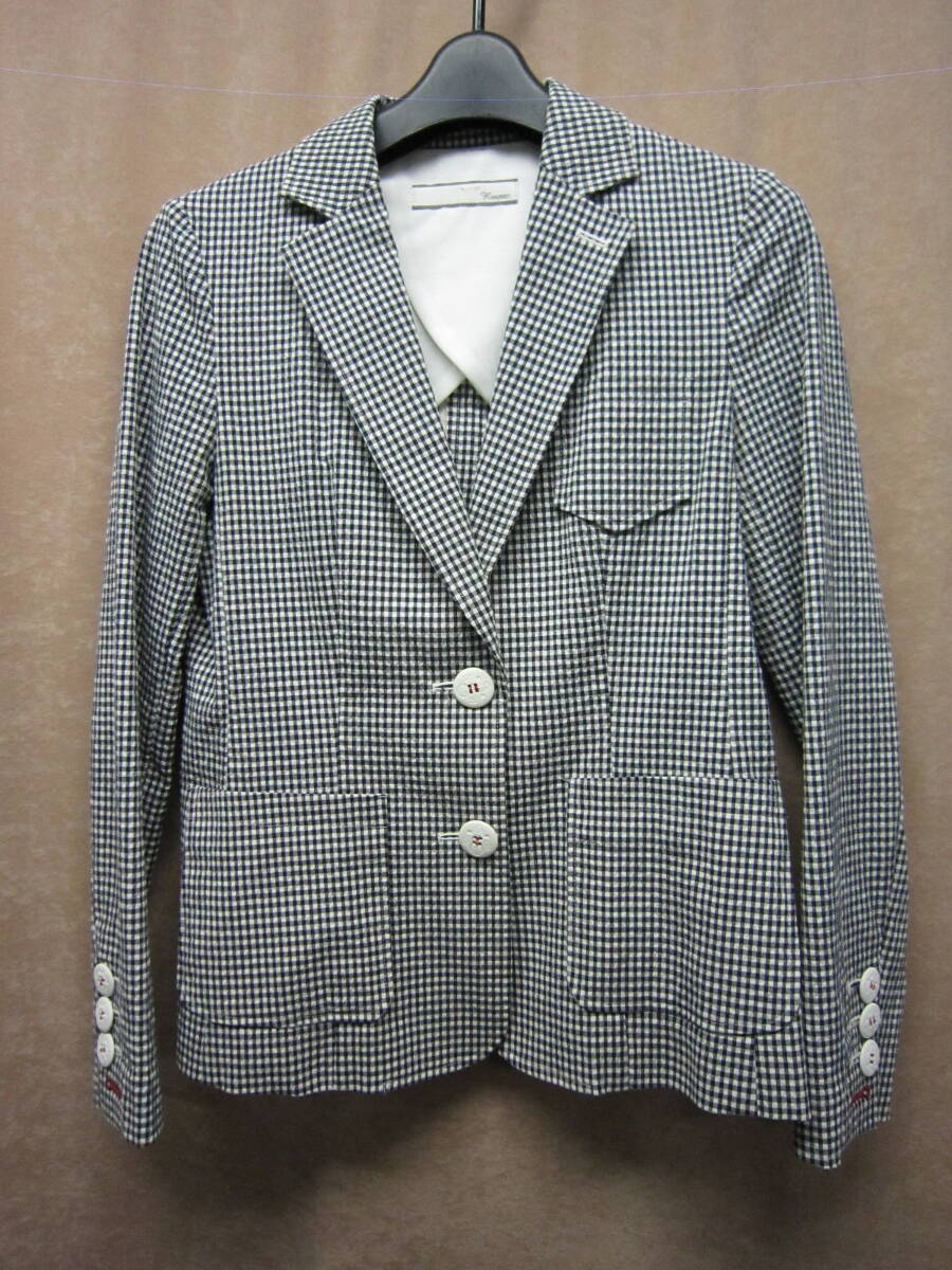 Respec グラン山喜 ** チェックジャケット ☆ イカリボタン @^^@ 送料込み! 【黒xオフ白】拍卖