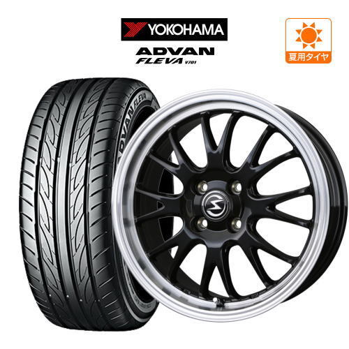 サマータイヤ ホイール 4本 BADX エスホールド S-8M YOKOHAMA ADVAN アドバン フレバ V701 165/50R16拍卖