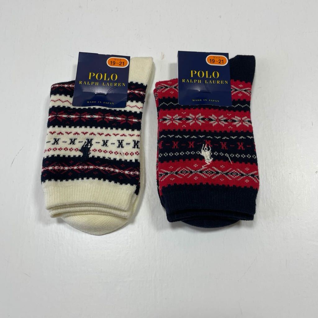 K 新品 ラルフローレン 靴下 ソックス 2足 19-21拍卖