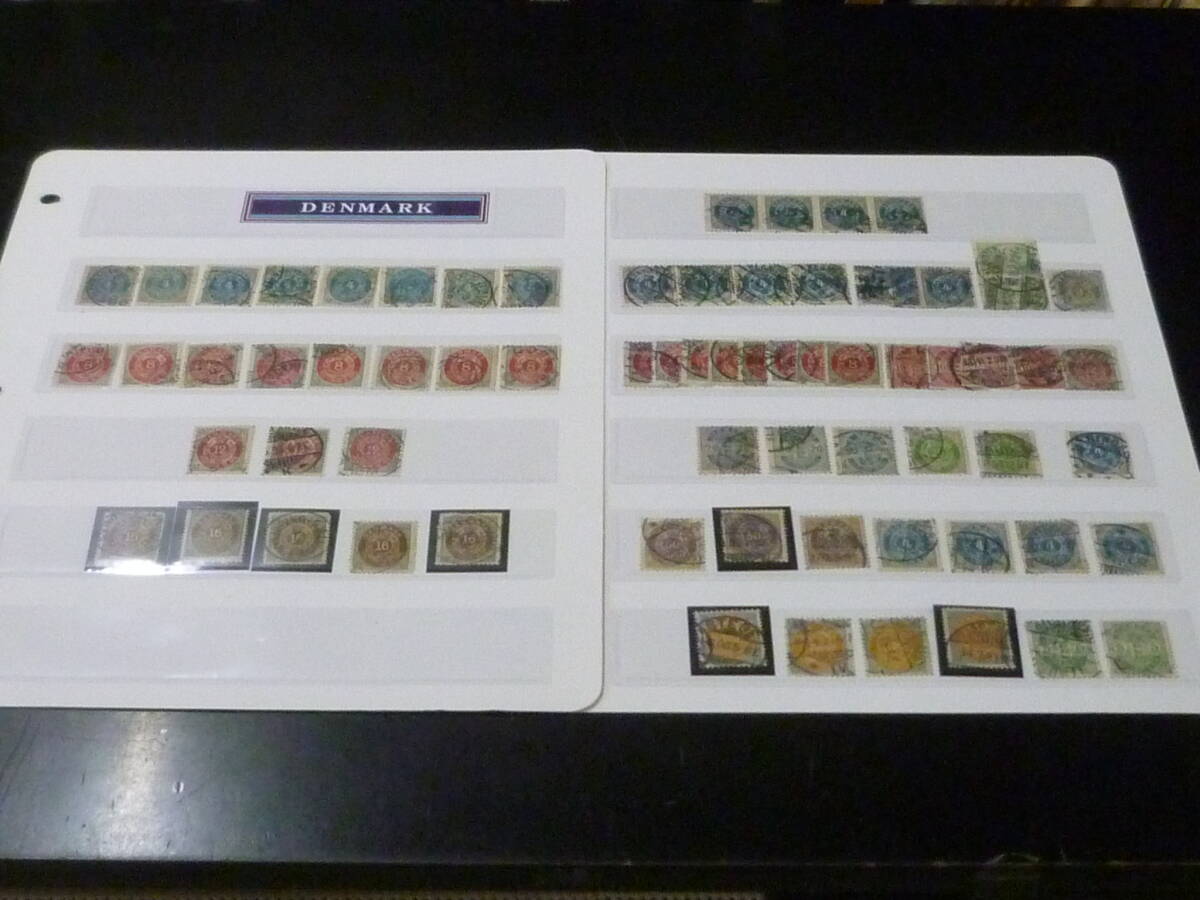 24L M №13 デンマーク切手 1875-1901年 SC#26-52の内 14種 計68枚 2リーフ 使用済・VF 【SC評価 $270】拍卖