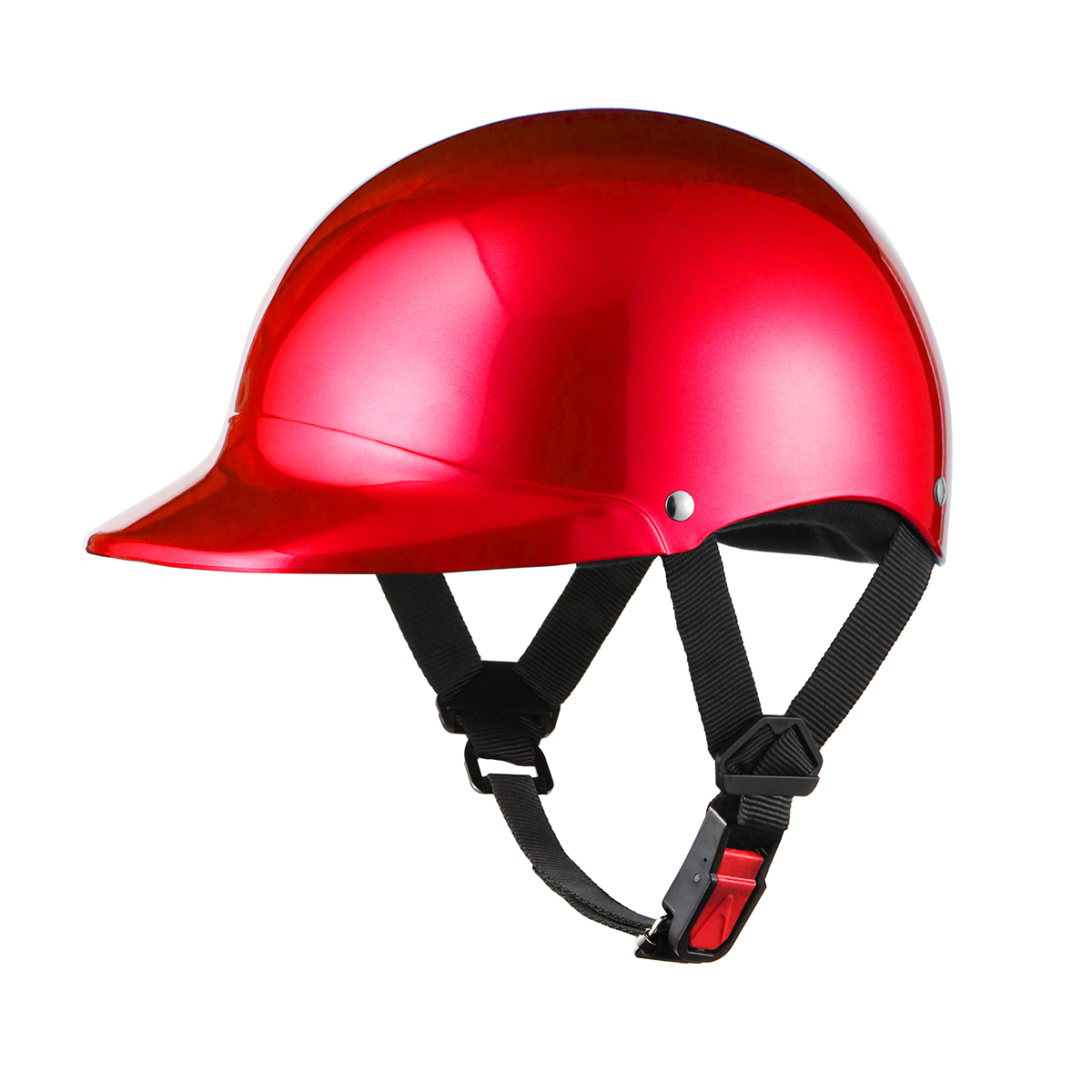 ヘルメット 半キャップ キャンディーレッド 新品 57cm~60cm 半ヘル SG規格・PSCマーク取得 バイクパーツセンター拍卖