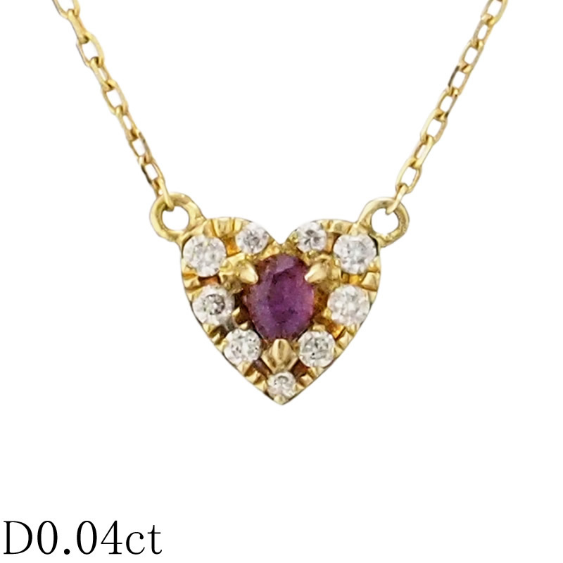 アーカー ダイヤモンド/0.04ct ポワン ハート パヴェ ネックレス K18YG拍卖