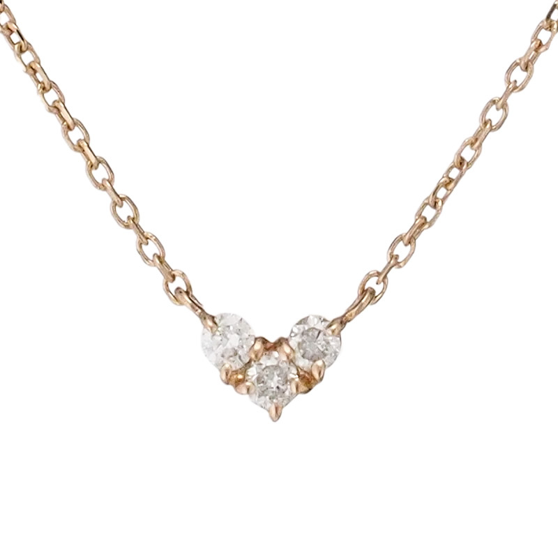 4℃ ダイヤモンド ハート デザイン ネックレス K10PG拍卖