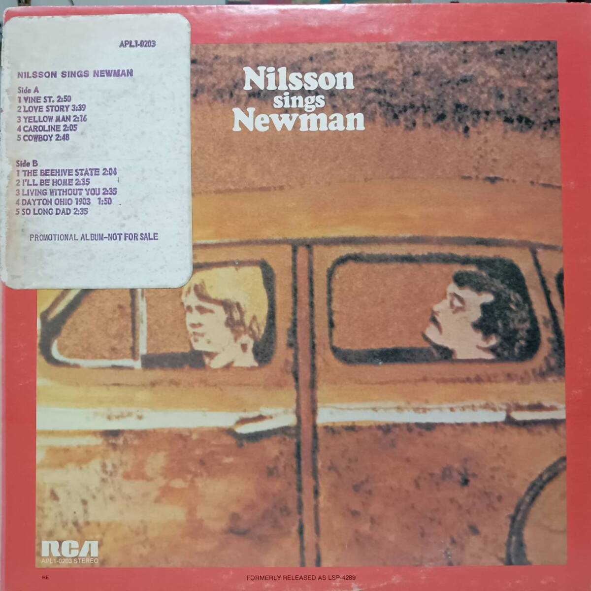 PROMO米RCA盤LP プロモ・ステッカー!Nilsson / Nilsson Sings Newman 1973年 Randy Newman カバー集 ニルソン ランディ・ニューマンを歌う拍卖