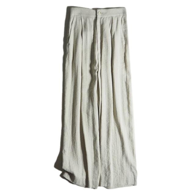 B2887f50 ▼Curensology カレンソロジー▼ ハイウエスト シルクリネン テーパードパンツ ベージュ 36 / イージーパンツ レディース 春夏拍卖